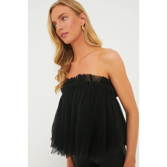 Tuckernuck Tops - Tuckernuck Hyacinth House Blouse Women's XXL Black Tulle Willa Strapless Top NWT